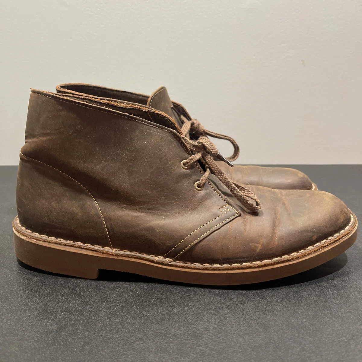 Clarks Shoes Mens 7 Boots Chukka Bushacre Leather Classic Lace Up Casual Taupe Clarks - Brandclub - Clarks Men main image 3