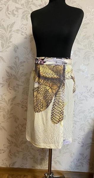 Just Cavalli Skirt Beige Silk S