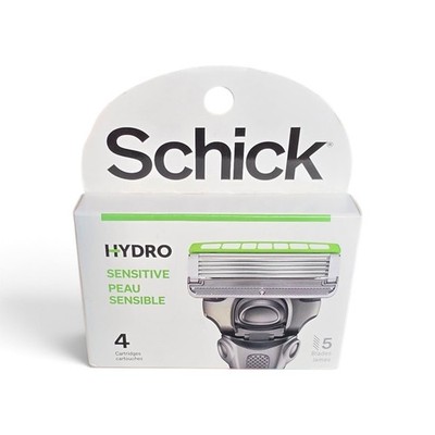 Schick Hydro Sensitive 5 Blade Razor Refill Cartridges 4 Count Pack of 1 New