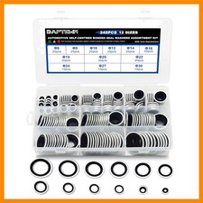 245PCS Bonded Sealing Washers, NBR Metric Zinc-Plated Steel Self-Centred Seal...