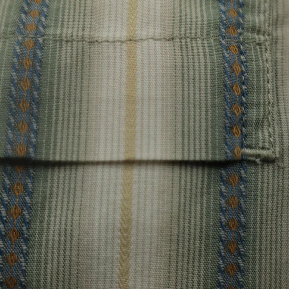 Camisa Kuhl Para Hombre Grande Verde Azul Tostado Rayas Manga Corta Abotonada Exterior Foto 3 de 4