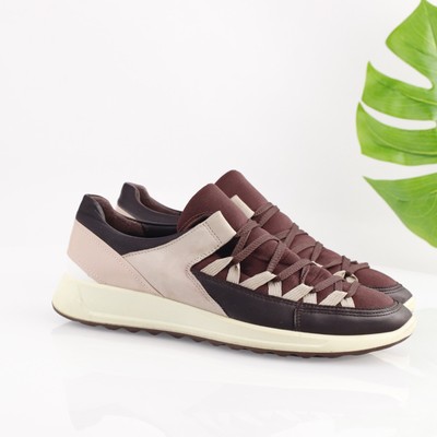 Ecco Womens Flexure Runner Sneaker Size 41 11 Burgundy PInk Leather Shoe Trainer