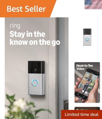 Head-to-Toe Coverage: Satin Nickel Battery Doorbell with Real-Time Notifications