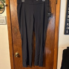Simply Vera Vera Wang Bootcut Pants Women XL Black Pinstripe Stretch. C128