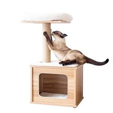 Cat Tree 29.7" Tall 3 Level Cat Tower with Condo, Scratching Post, Padded Ste...