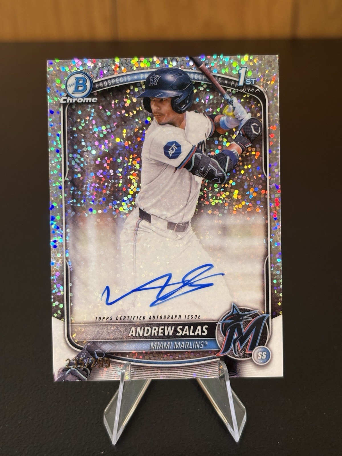 2025 Bowman Chrome Andrew Salas 1st Bowman Speckle Refractor SP AUTO /299