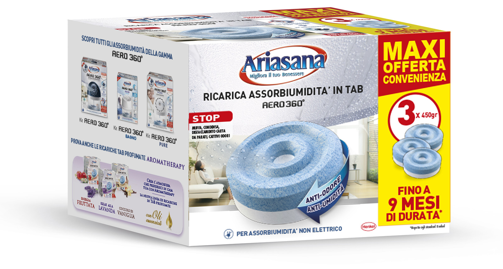 Henkel RICARICA ARIASANA AERO 360° pz. 3. x 450 gr Inodore
