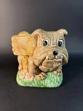 ceramic bulldog coin bank vintage