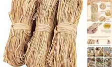 Natural Raffia Ribbon - 3PCS Raffia Straw for Florist Bouquets Thick line