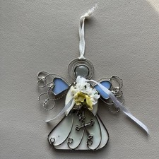 Stained Glass Style Angel Ornament - Window Suncatcher / Decor Heart.