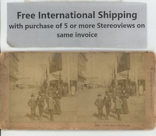 On The Street Atlanta GA Georgia Kilburn USA Stereoview - Picture 2 of 2
