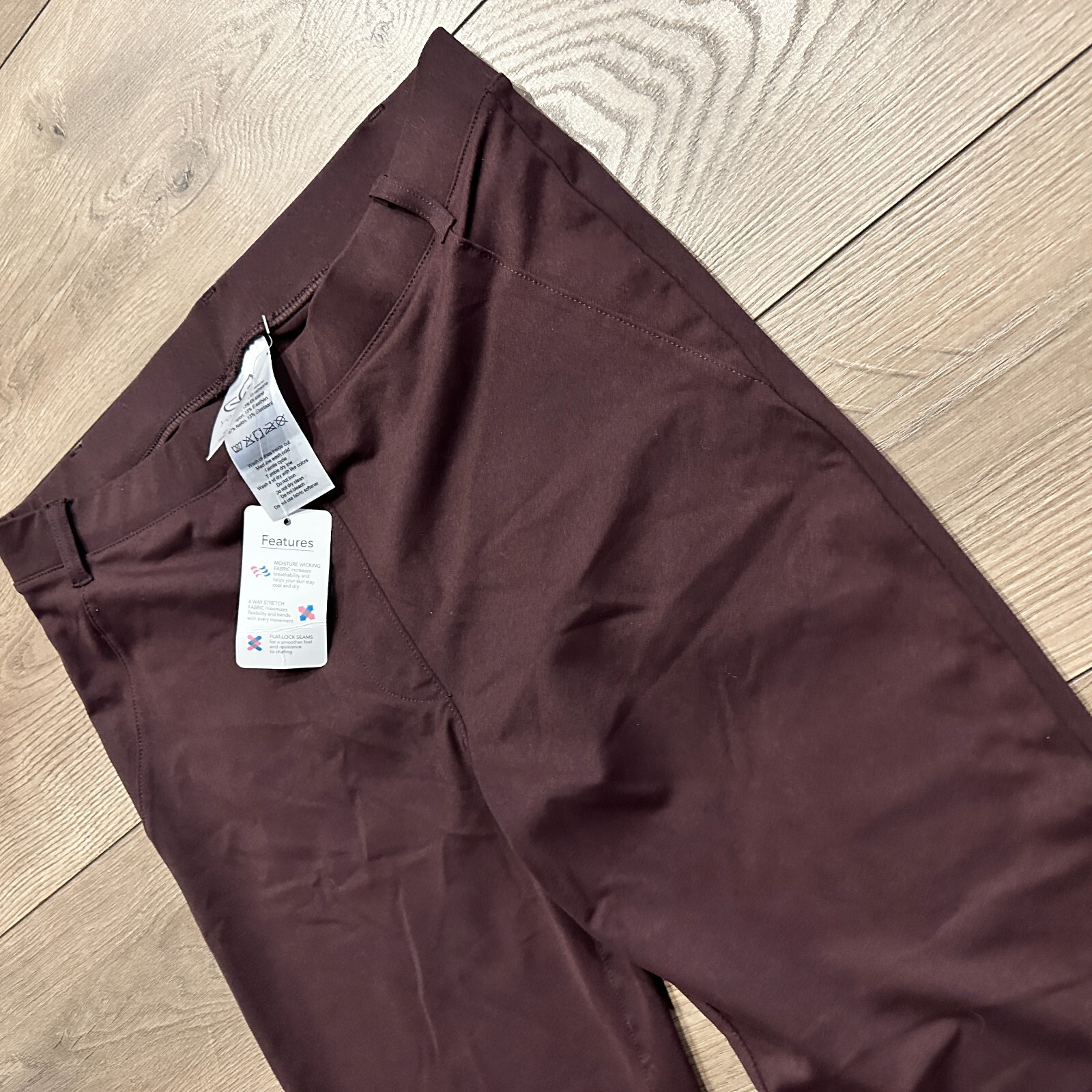 Yogipace Womens Dress Pants Straight Leg Stretch Career Comfort Brown