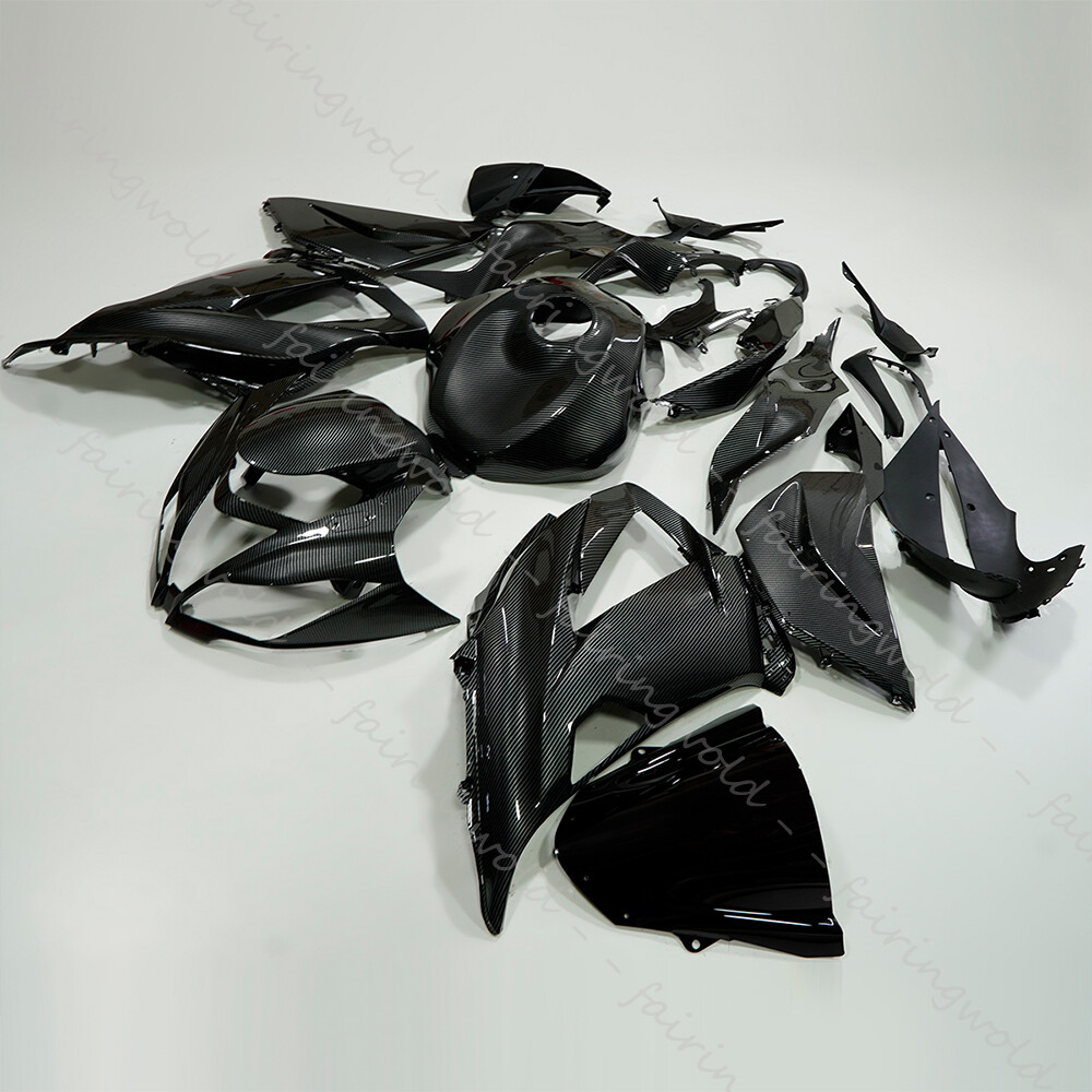 Carbon Fiber Black Fairing Kit W/ Tank Cover For Kawasaki Ninja ZX
