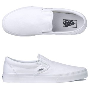 vans white slip ons men