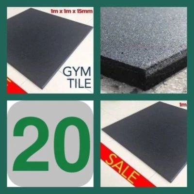 20 Pack Commercial Impact Rubber Gym Flooring Tile