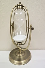 Hobby Lobby Hourglass, 360° Revolving Sand Timer W/ Large Brass Stand 30 Minutes