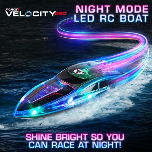 Velocity Pro LED RC Boat- Remote Control Boats for Adults and Kids, Underwater S - Picture 6 of 6