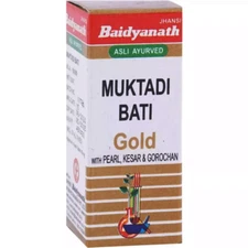 Baidyanath Muktadi Bati Gold with Pearl, Kesar & Gorochan (10 Tablet)
