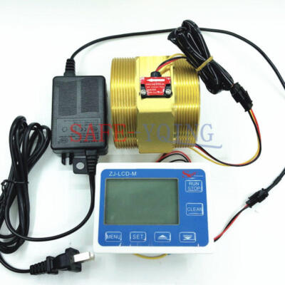 1x Digital Display Meter ZJ-LCD-M 3'' Turbine DN80 Large Size Water Flow Sensor