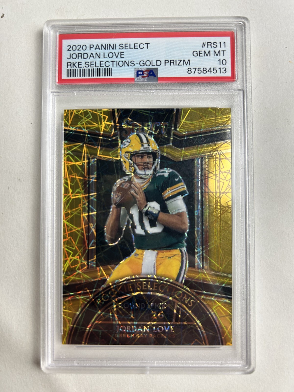 2020 Panini Select Gold Disco Prizm #47 Jordan Love RC Rookie /10 PSA 10