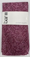 Bar III Men's Pocket Square  Rose  Floral Pattern  NEW MSRP: 35.