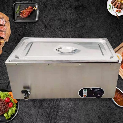 Commercial Bain-Marie Buffet Food Warmer Stainless Steel Steam Table 110V