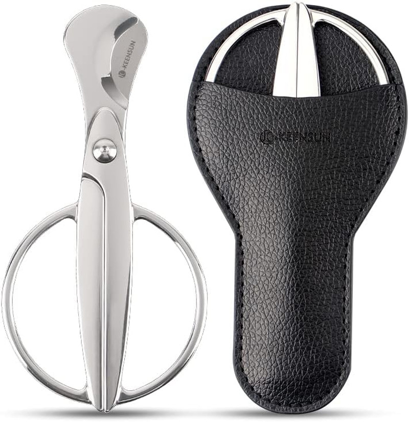 Cigar Scissors Cutter, Stainless Steel Guillotine Double Blade Straight Cut Scis