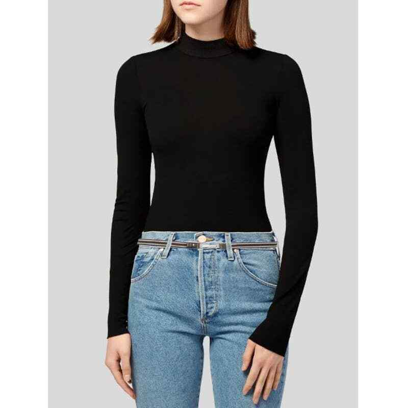 MAXMARA Skinny Leather Trim Clasp Striped Belt M | eBay display picture 2