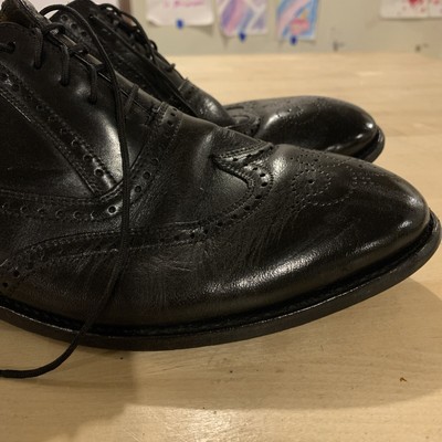 Florsheim Imperial Black Wingtip 92604 Vintage 5 Nail V  display picture 3