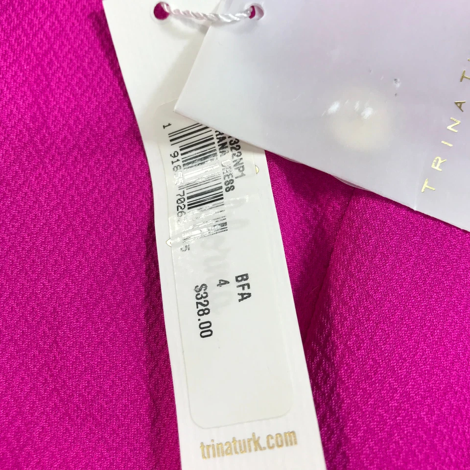 Nuevo Vestido Trina Turk Para Mujer 4 Botones Frente Rosa Ropa de Trabajo Ropa Informal Foto 3 de 4