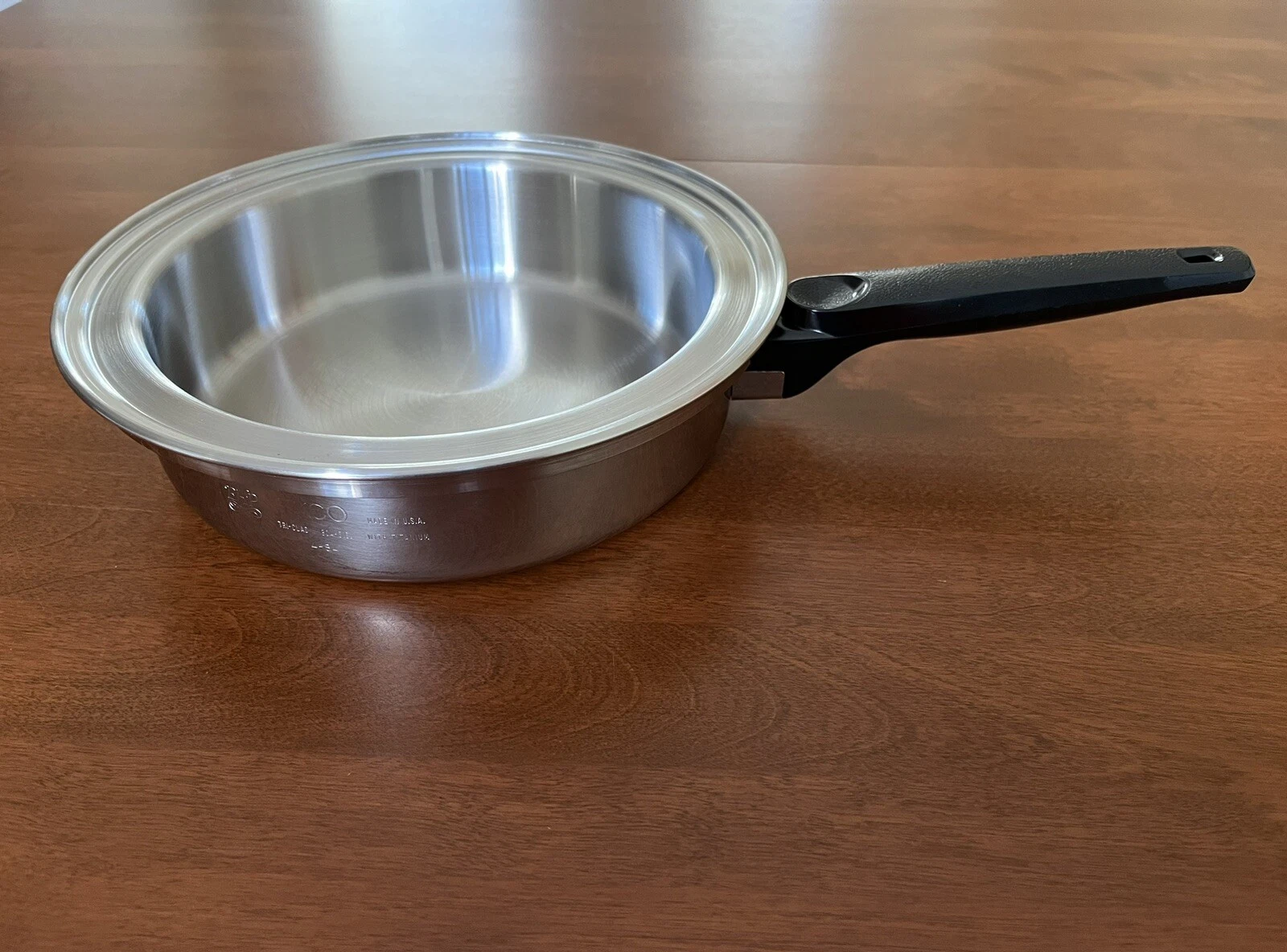 Vintage EHP EKCO 8 Inch Fry Pan w/Insert Tri Clad SS Titanium 304 4-84