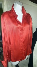 Christian Dior Vintage100 Silk Charmeuse Red/BLK Blouse
