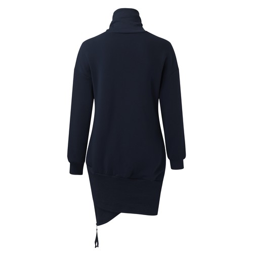Damen Freizeit Long Pullover Sweatshirt Kleid Rollkragen Langarm Pulloverkleid - Bild 6 von 18