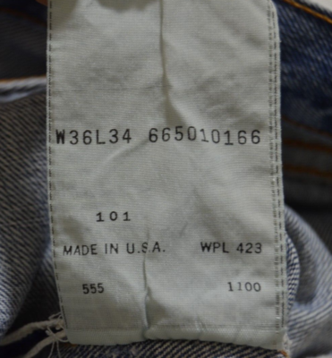 1966 USA LVC vintage Men LEVIS 501 selvedge JEANS size W36 L34 Big