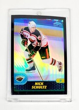 RARE BLACK BORDER RC REFRACTOR 2001-02 Topps Chrome Nick Schultz #157 WILD NHL