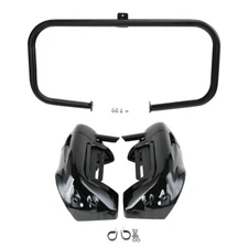 Black Lower Vented Fairings Engine Crash Bar Fit For Harley Road King 1997-2008