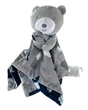 Baby Essentials Plush Bear Lovey Blue  Gray Clouds Mountains Security Blanket