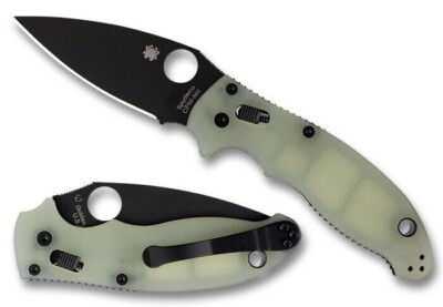SPYDERCO Manix 2 Numbered, Jade G-10 Handles Black CPM M4 Tool Steel C101GM4PBK2