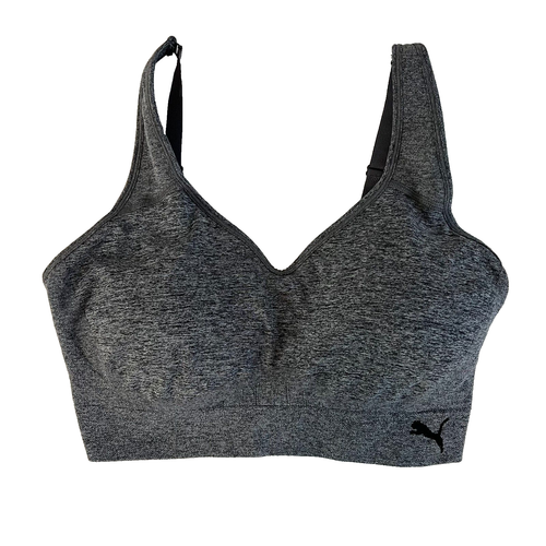 (2) Puma Sports Bras XL Grey Heather Spacedye - Picture 5 of 6