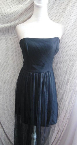 NEW FRENCH CONNECTION Black WHISPER One Shoulder TULLE OVERLAY Mini DRESS US 8 - Picture 6 of 14