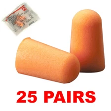 3M 1100 Foam Noise Reduction Uncorded Ear Plugs (25 Pair)