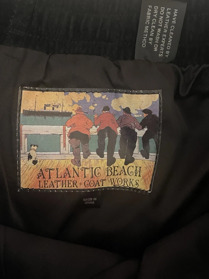 Falda Atlantic Beach Vintage Cuero Gamuza Genuina Forrada Negra Talla XL NUEVA CON ETIQUETAS Foto 3 de 4