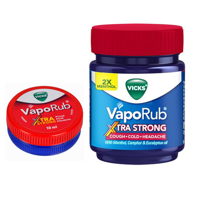 Vicks VapoRub Xtra Strong Balm Cold Cough Relief 1.76oz/50ml & 0.34oz/10ml