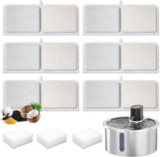 Stainless Steel Cat Water Fountain Filter(6 Filter Cartridges + 3 Sponges)