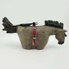Navajo Painted Stone Horse Fetish Native American Art By Harold Davidson