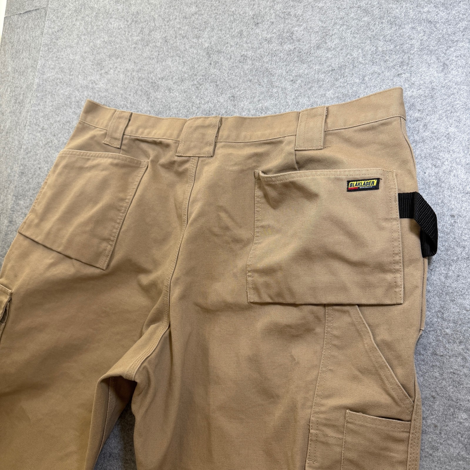 Blaklader Double Knee Carpenter Pants Mens 44x32 Khaki Canvas Ripstop Workwear thumbnail 10