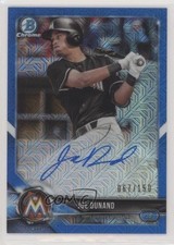 2018 Bowman Chrome Prospect HTA Blue Mojo Refractor 67/150 Joe Dunand Auto 00aa