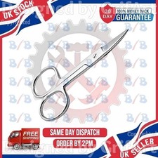 Image of FINGER TOE NAIL SCISSORS SMALL CURVED SHARP STAINLESS STEEL MANICURE CUTICLE UK