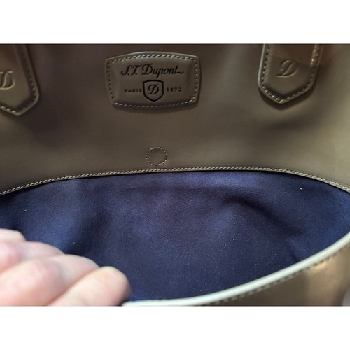 S.T. Dupont Laptop Briefcase Bag Unisex Line D Document Case Brown Leather Zip - Photo 7/13