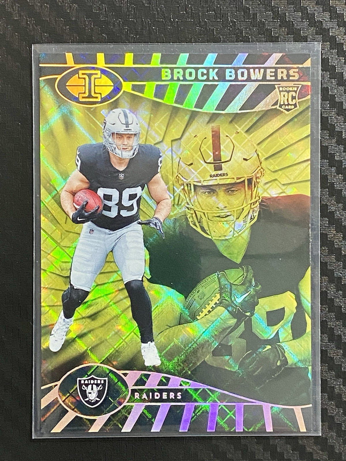 2024 Panini Illusions Brock Bowers #47 RC Yellow Diamond Trophy Collection